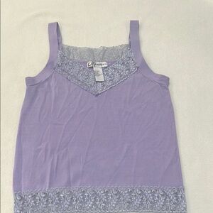 Purple Lace Trim Tank Top